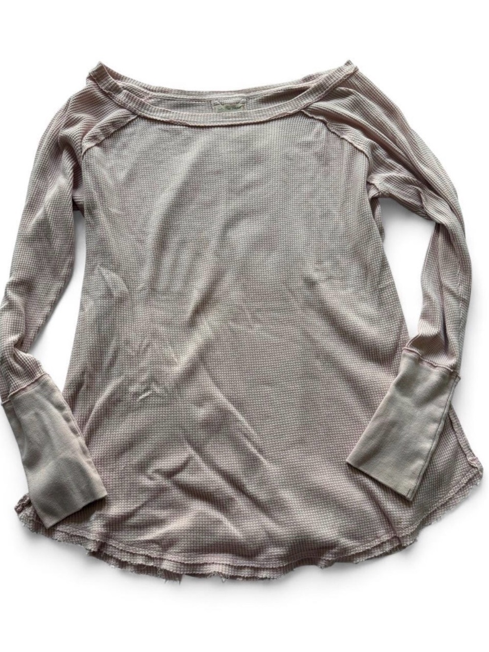 We The Free Light Mauve Long Sleeve Waffle Knit Top | Size: L